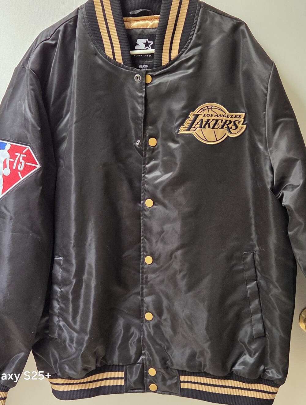 NWT Lakers Starter Rakuten Black Gold Satin Jacket XXL